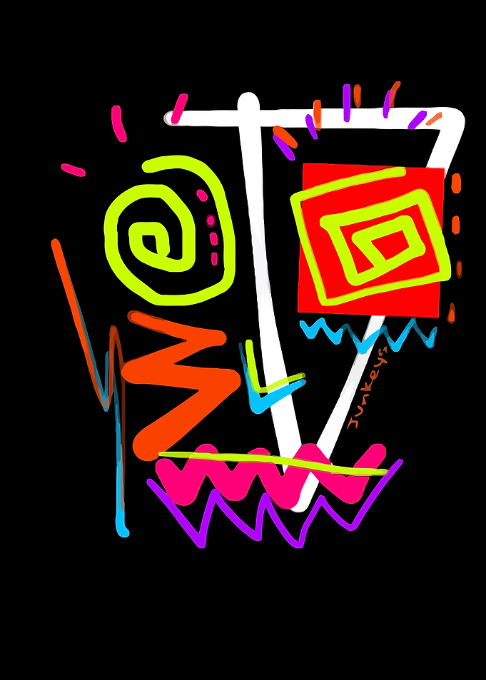 Abstract Neon Face Art