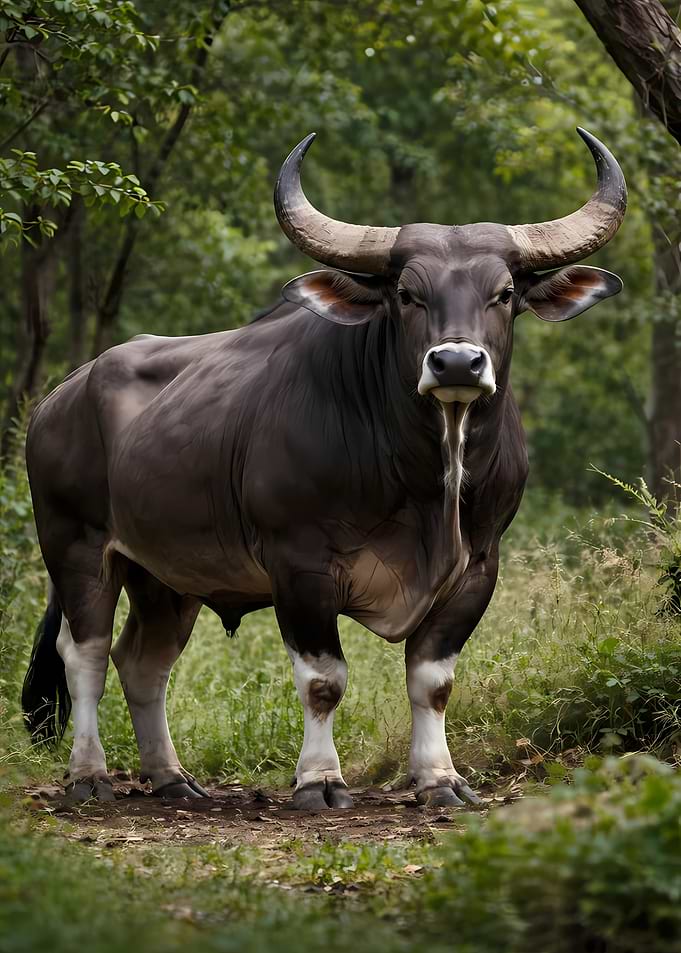 Banteng Bull in Forest