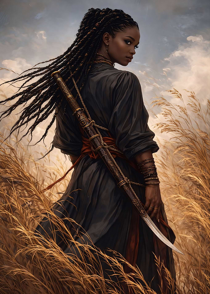 Warrior Woman in a Field