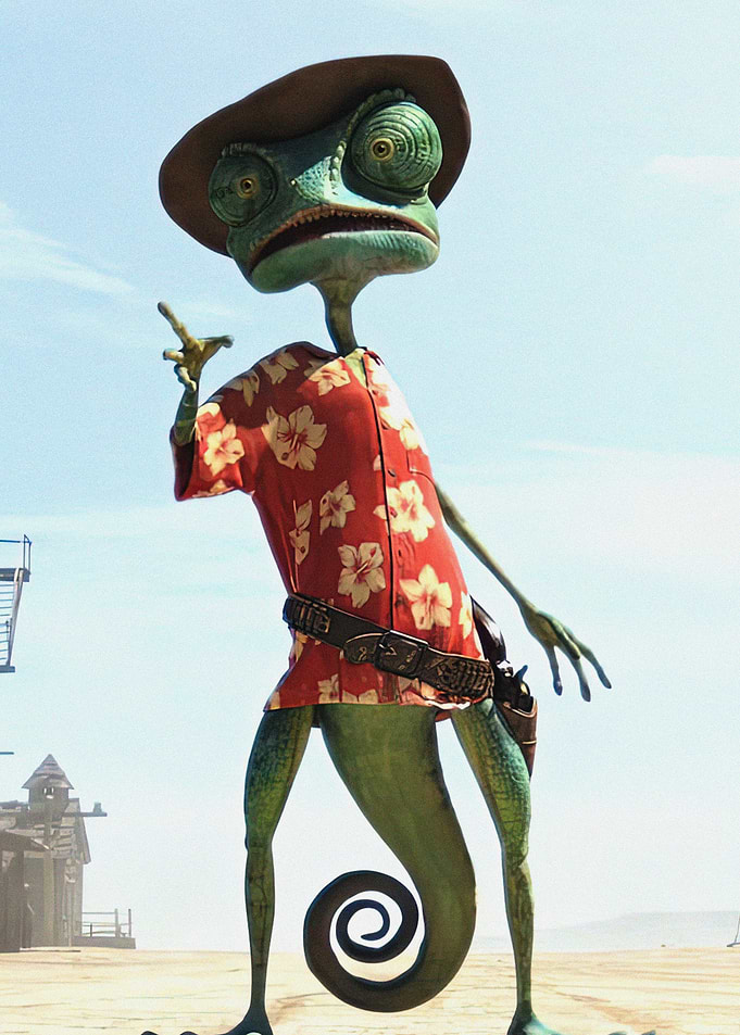 Rango the Chameleon in the Desert
