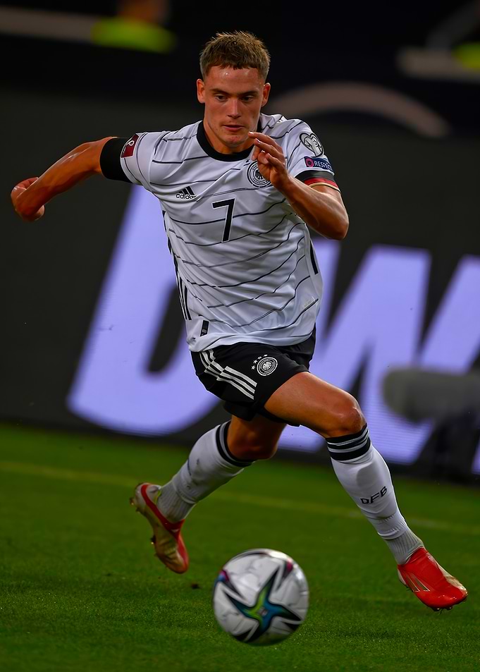 Football Player in Germany Jersey