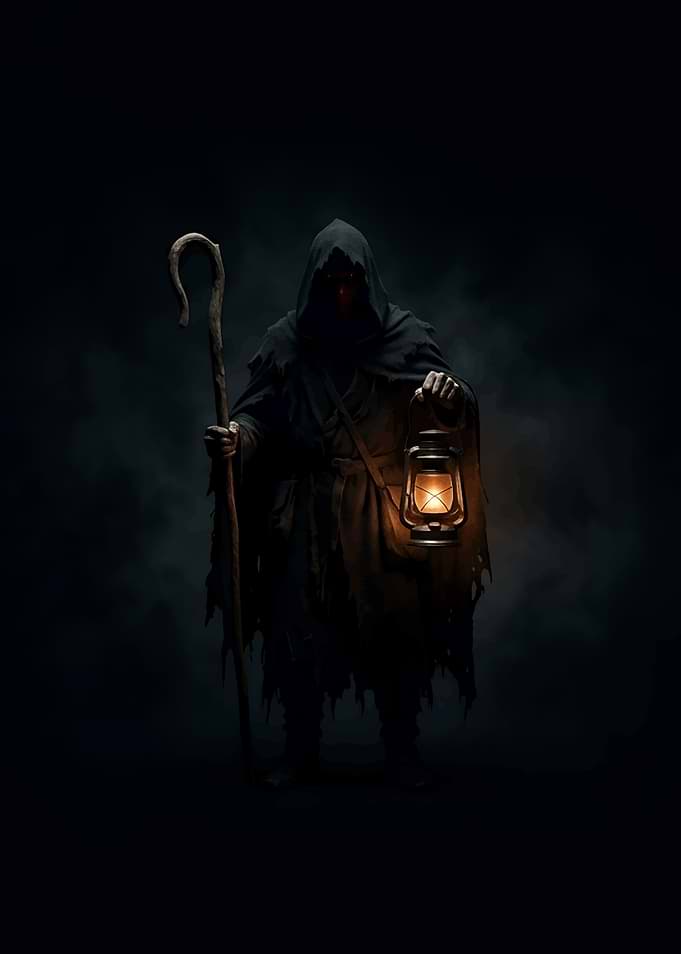 Scary Game hooded figure with lantern