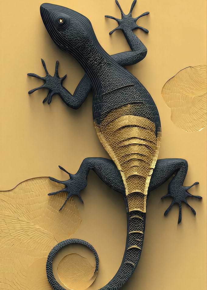 Dark Gecko with Golden Belly