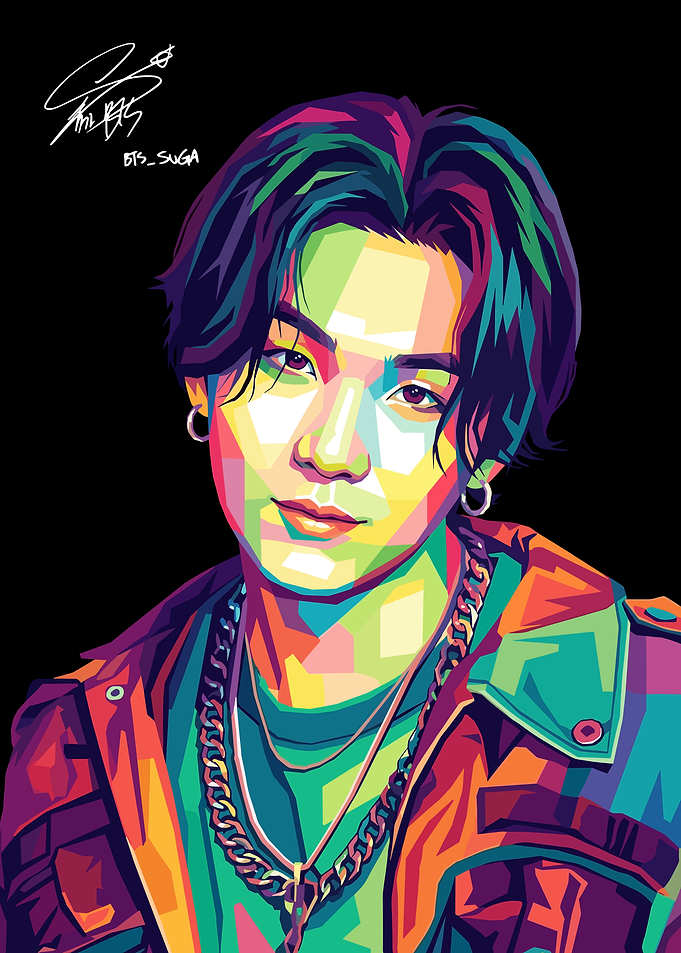 Suga BTS Pop Art Portrait