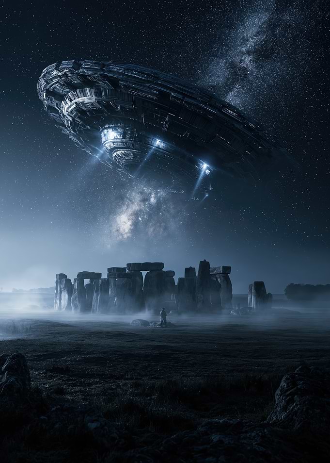 Alien UFO over Stonehenge