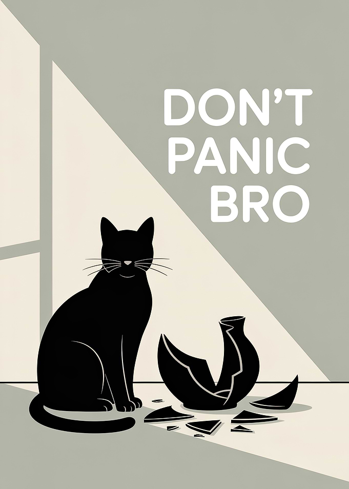Cat and Broken Vase