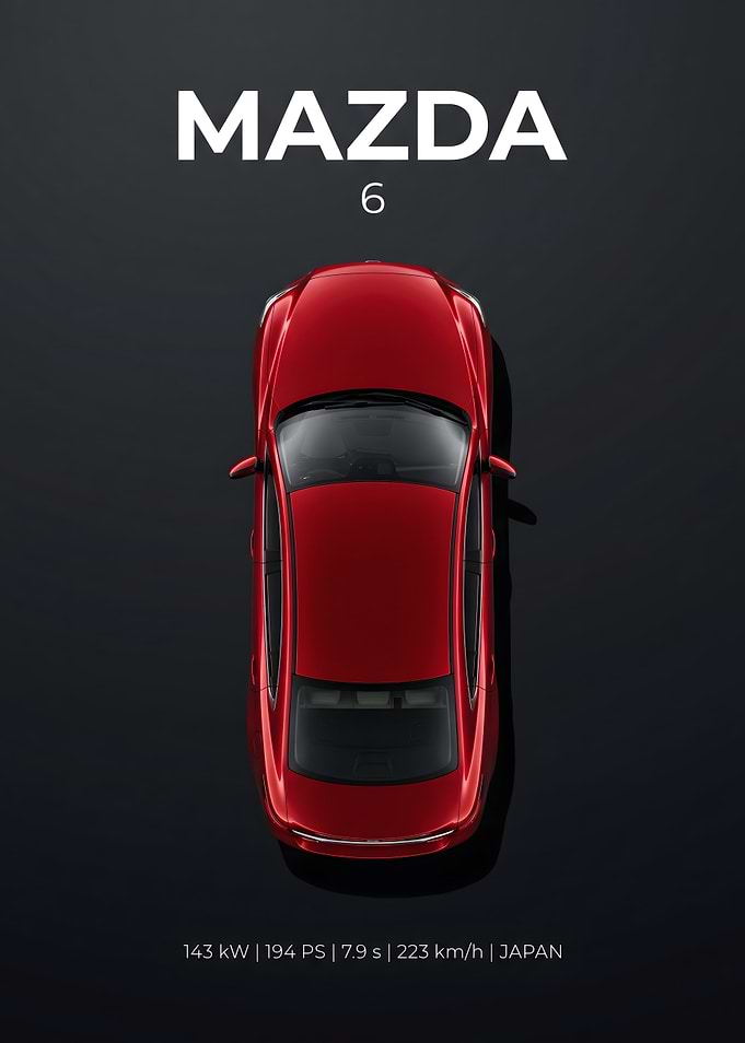 Red Mazda 6 Top View