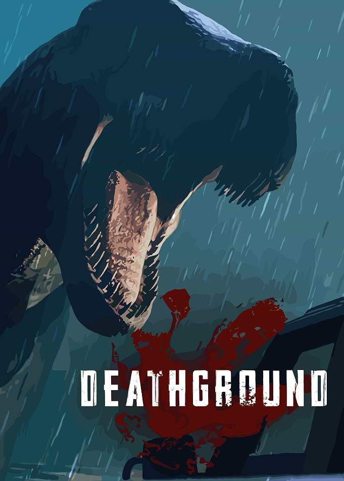 Dinosaur Attack with Blood Splatter