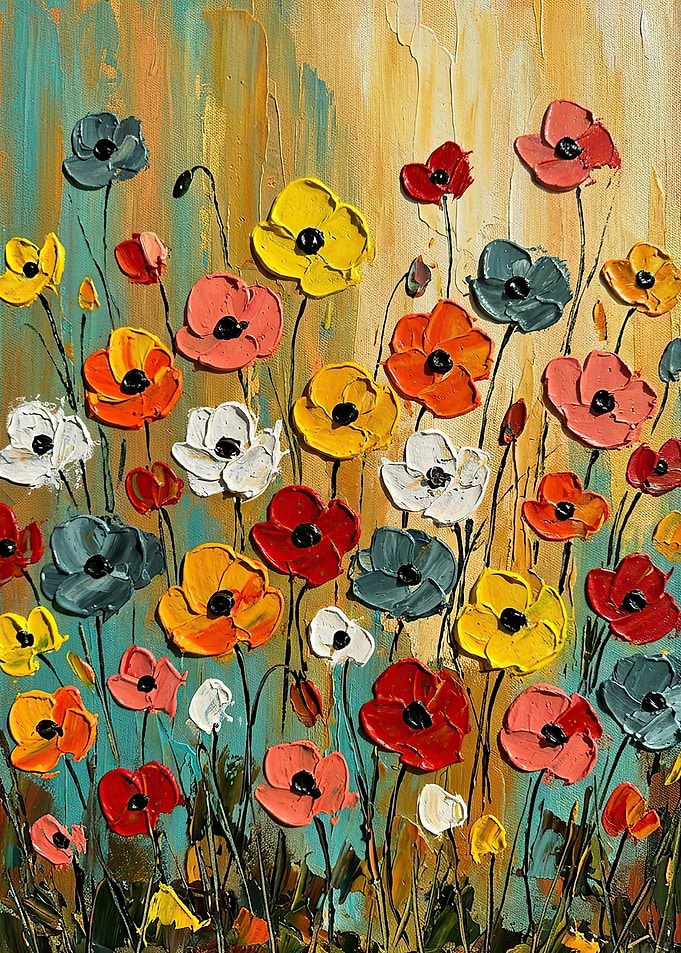 Textured Floral Painting