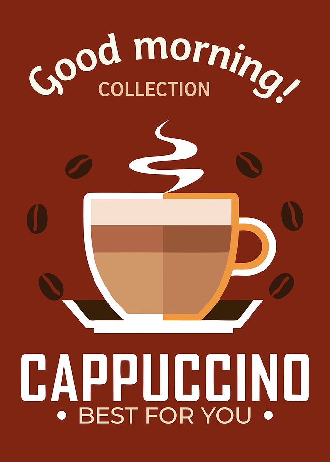 Cappuccino Coffee Minimalist Vintage Kitchen Poster