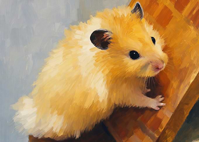 Golden Hamster on Wooden Surface