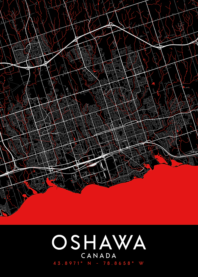 Oshawa Dark Map