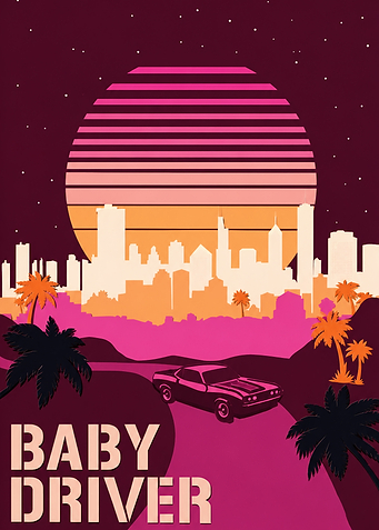 Baby Driver Retro Poster