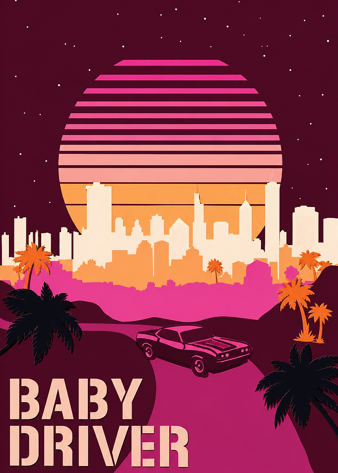 Baby Driver Retro Poster