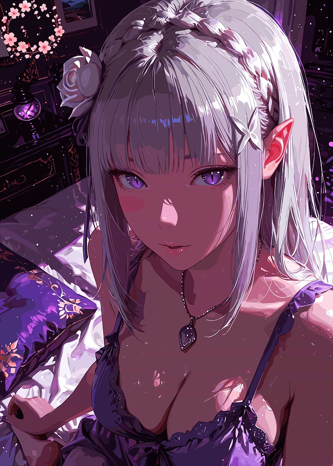 Anime Girl with Purple Eyes
