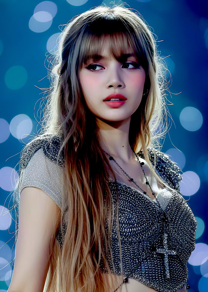 K-Pop Star Lisa in Metallic Outfit
