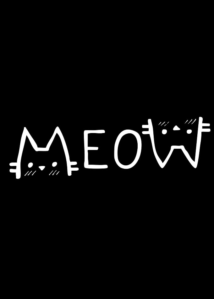 Cute Meow Cat Text Art