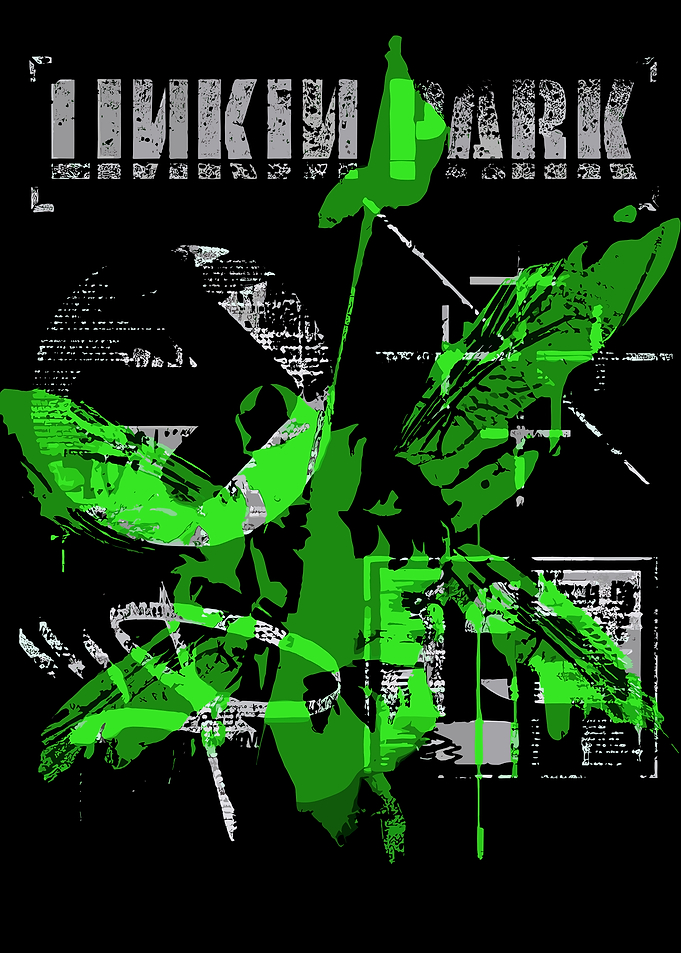 Linkin Park Abstract Green Design