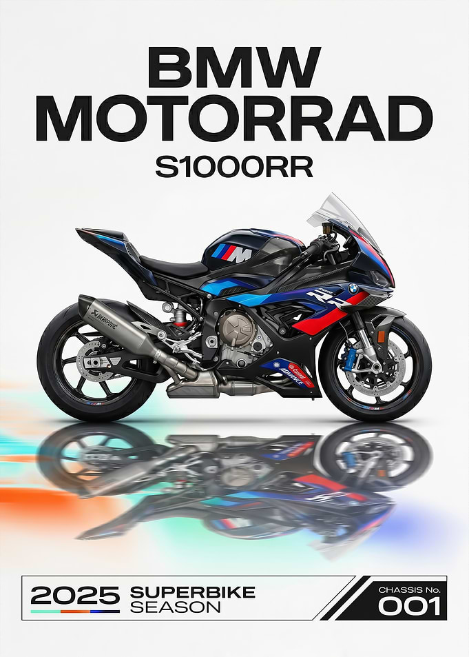 sleek race bmw s1000rr Superbike poster
