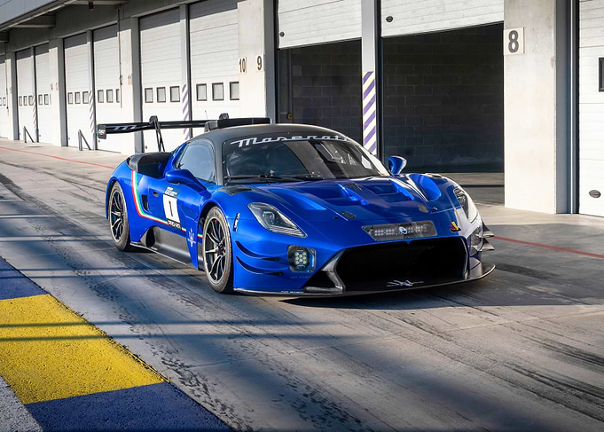 Maserati GT Race Car on Track