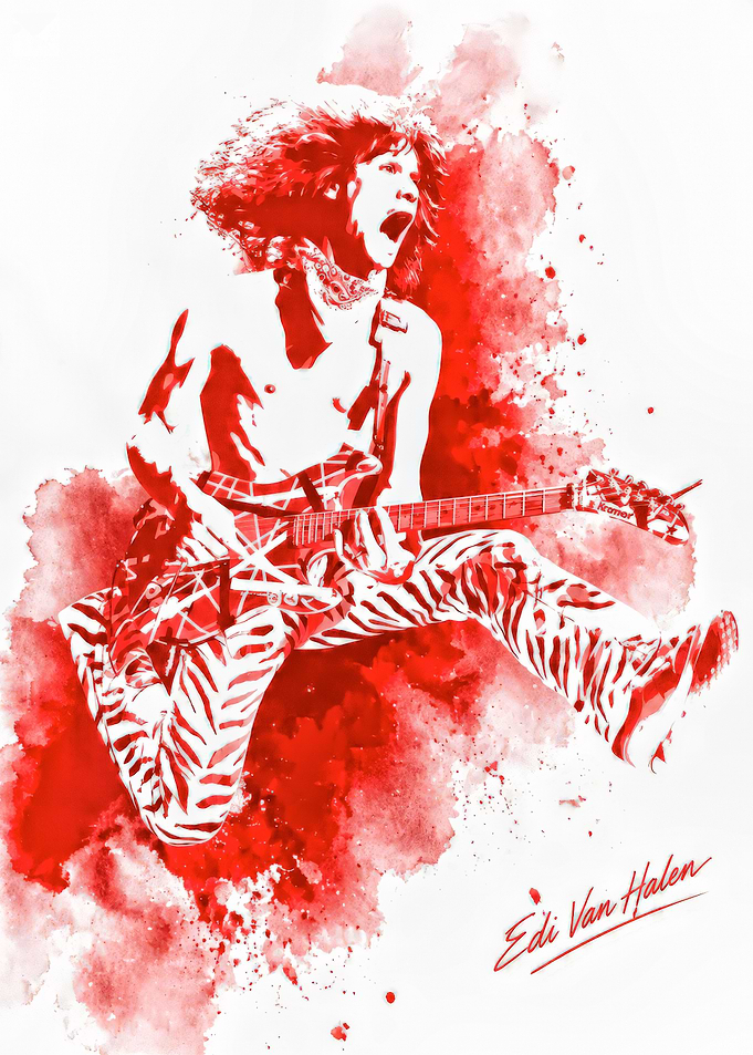 Eddie Van Halen Watercolor Art