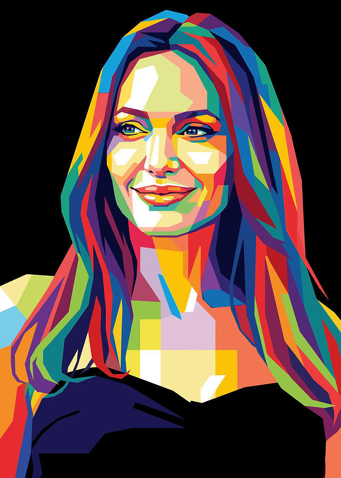 Colorful Pop Art Portrait of Angelina Jolie