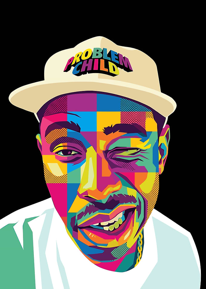 Colorful Portrait of a Man in a Hat