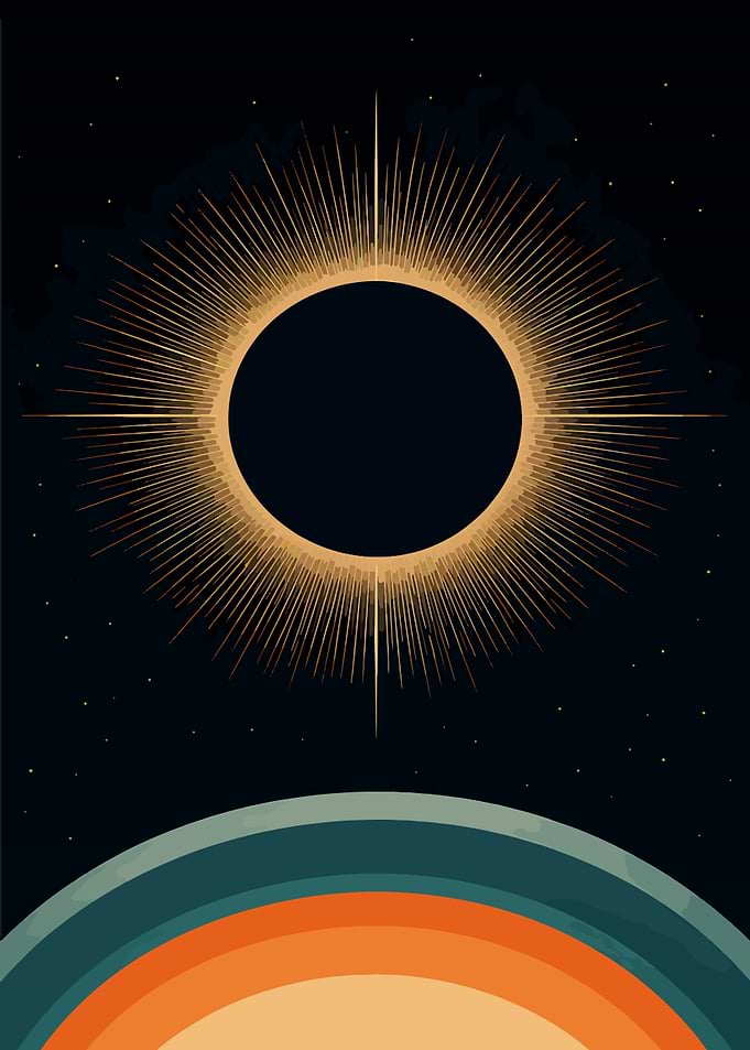 Solar Eclipse Over Planet