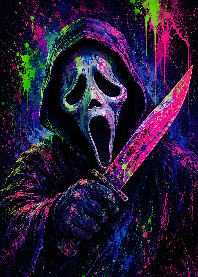 Scream Ghostface with Neon Knife