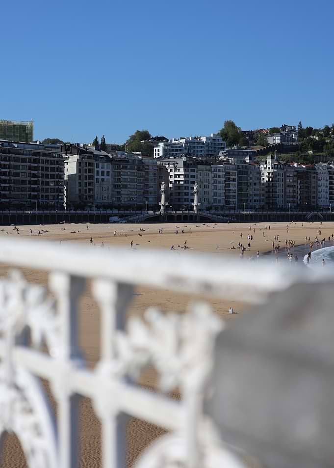 Beachfront Cityscape with People Donostia San Sebastian