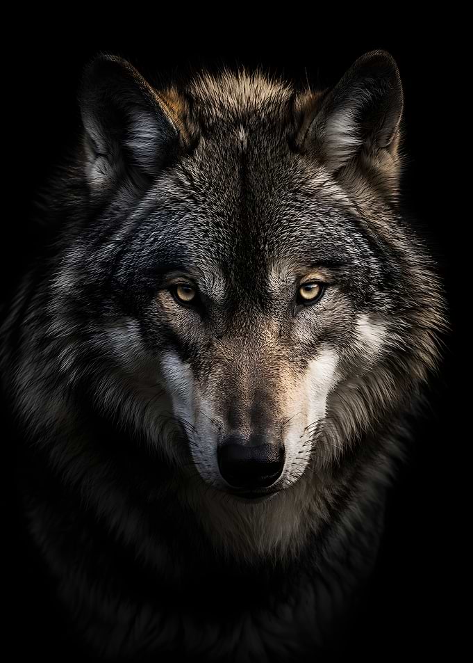 Close-up of a wolf's face