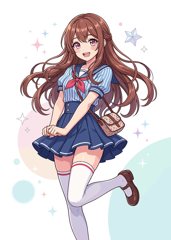 Anime Girl in Sailor Uniform
