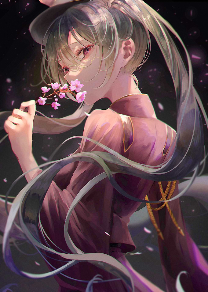 Girl with Cherry Blossoms