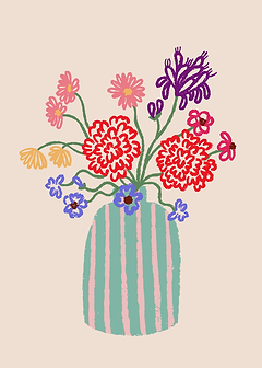 Vase of Colorful Flowers