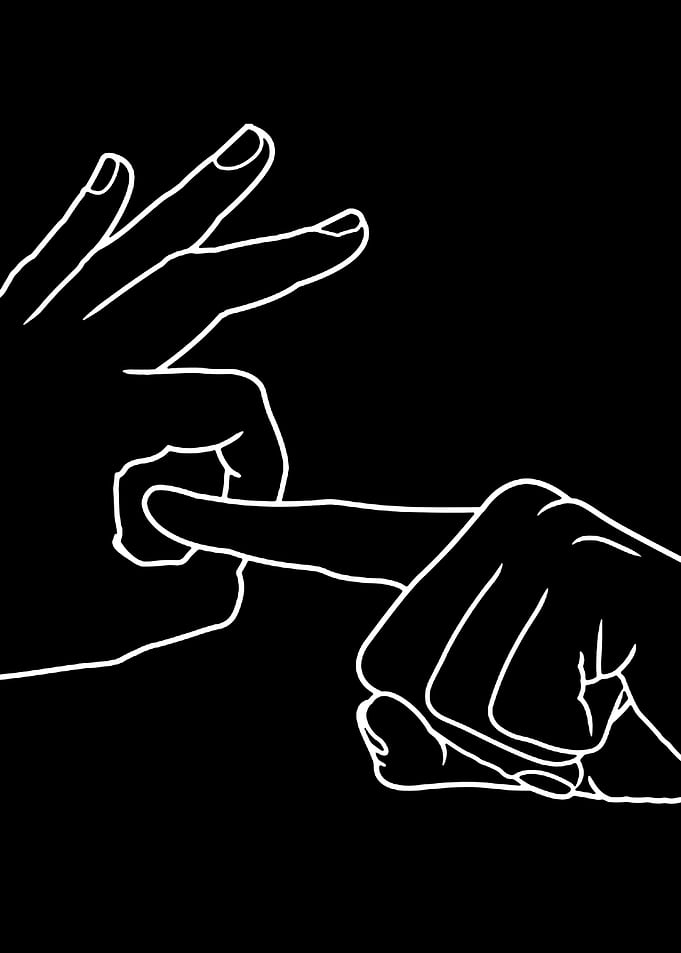 Sexy Two hands making a gesture nude wall art