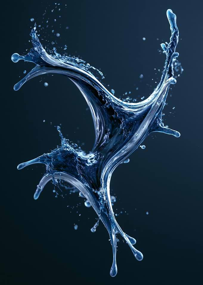 Abstract Blue Water Splash
