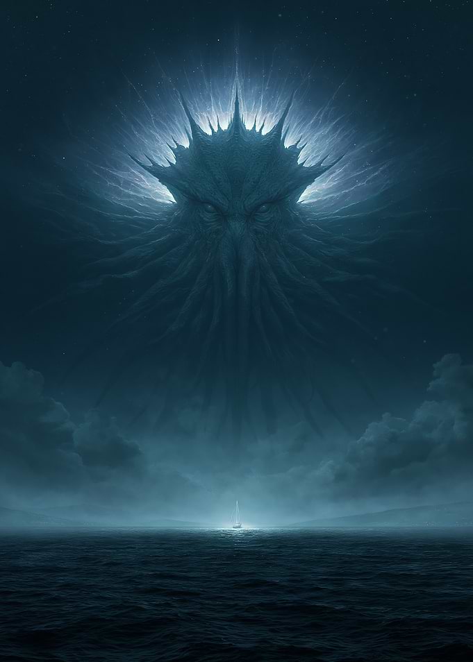 Cosmic Kraken and Sailboat