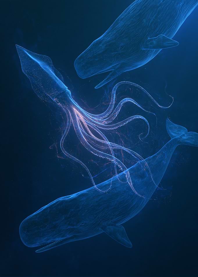 Giant Squid and Sperm Whales
