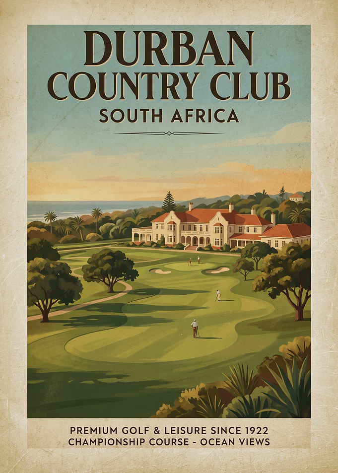 Durban Country Club Vintage Poster