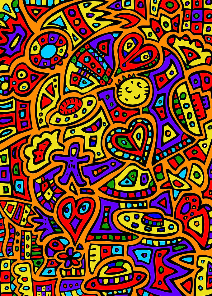 Vibrant Abstract Doodle Art