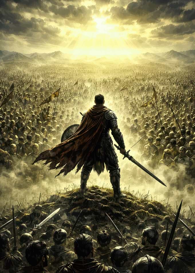 Warrior Leading Army into Battle