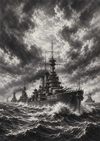 Battleships in a Stormy Sea