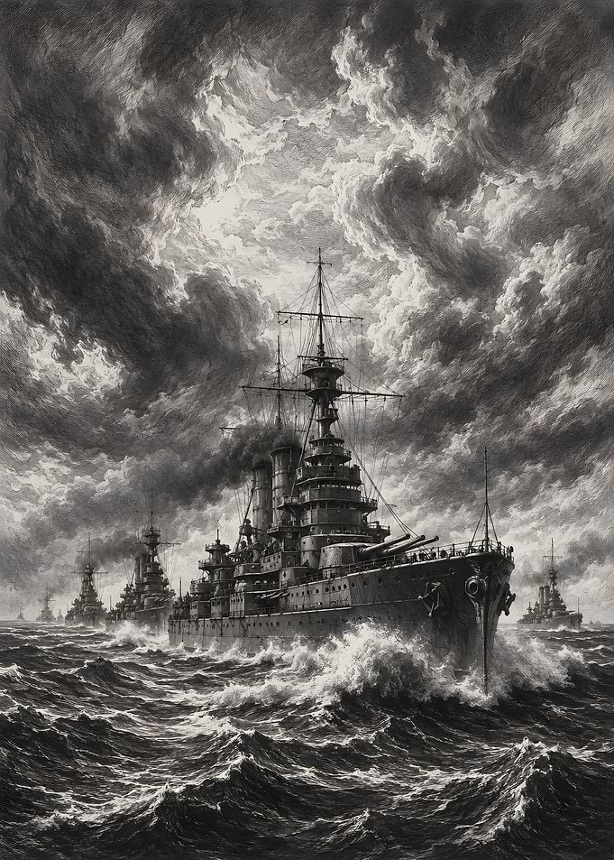 Battleships in a Stormy Sea