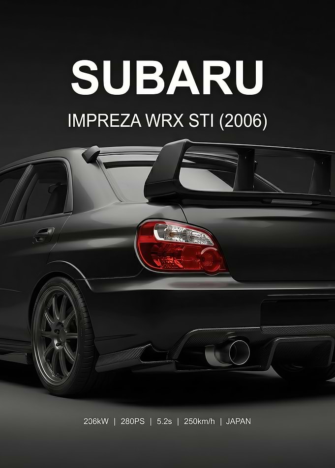 close up Subaru Impreza WRX STI 2006 Rear View