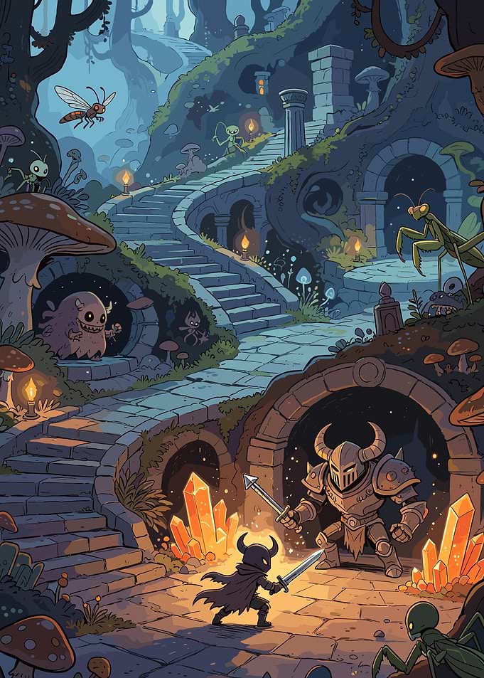 Fantasy Forest Battle Scene