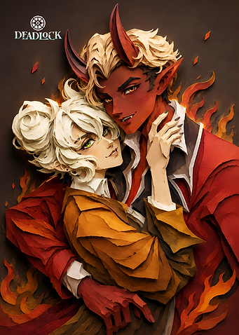 Demon and Angel Embracing
