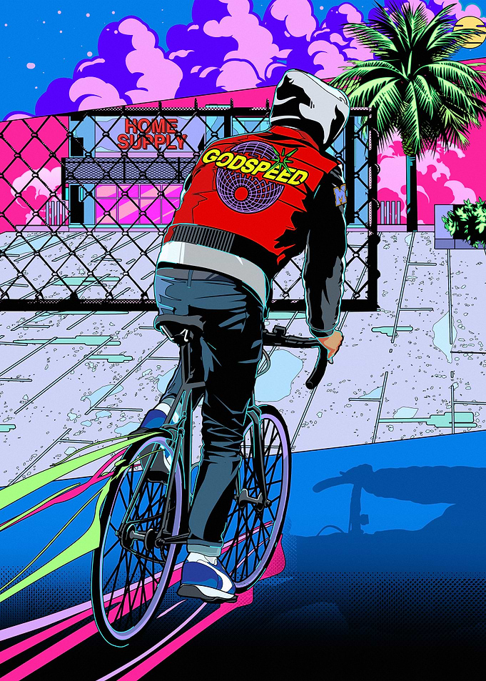 Cyclist Retro Guy