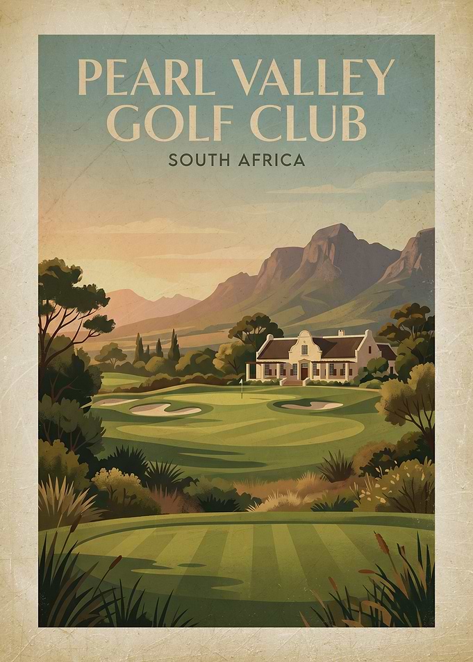 Pearl Valley Golf Club Vintage Poster