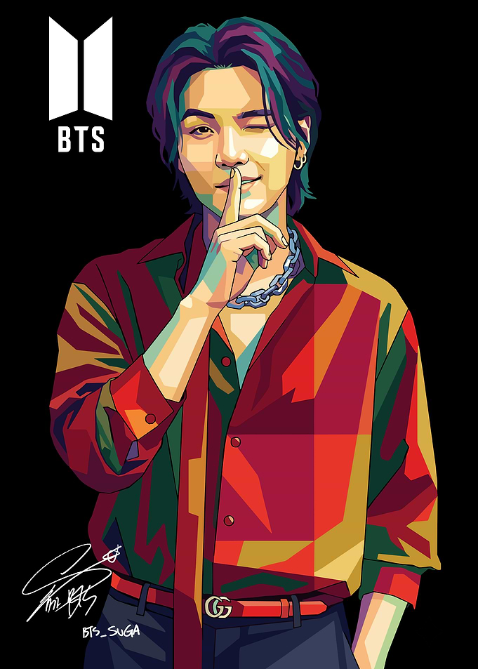 BTS Suga Pop Art Portrait