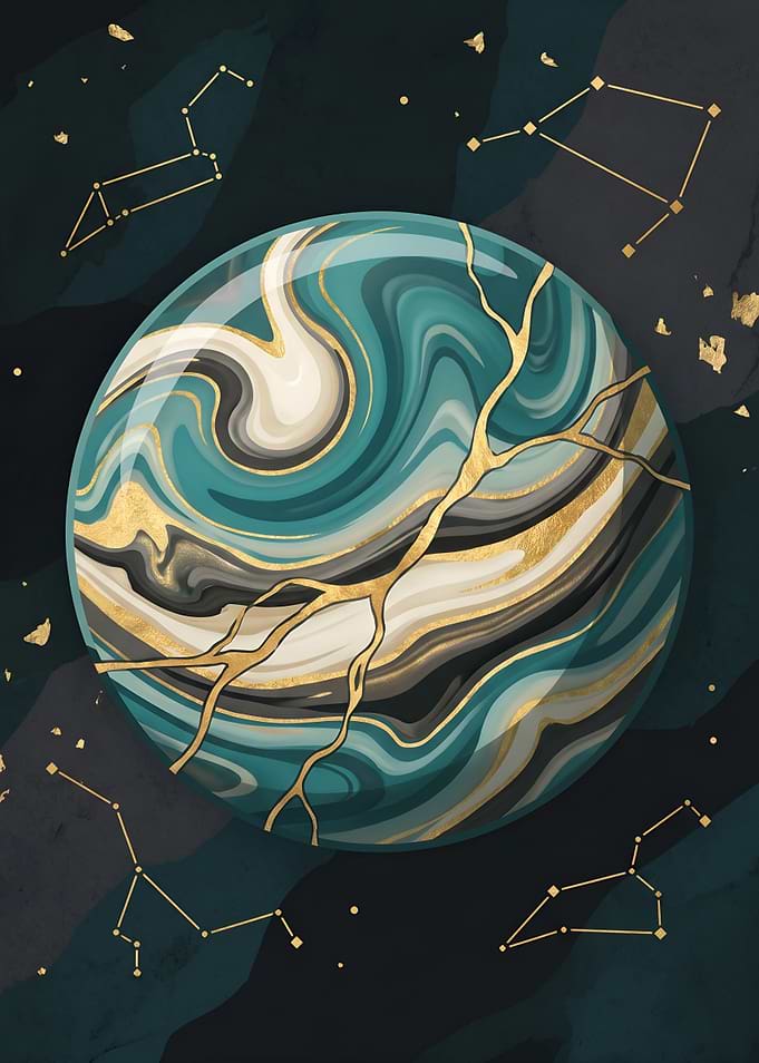 Cosmic Planet with Constellations
